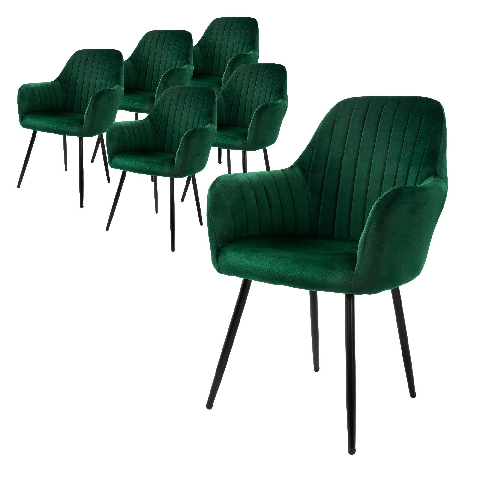 ML-Design | 6er-Set Esszimmerstühle Mari Samt günstig online kaufen