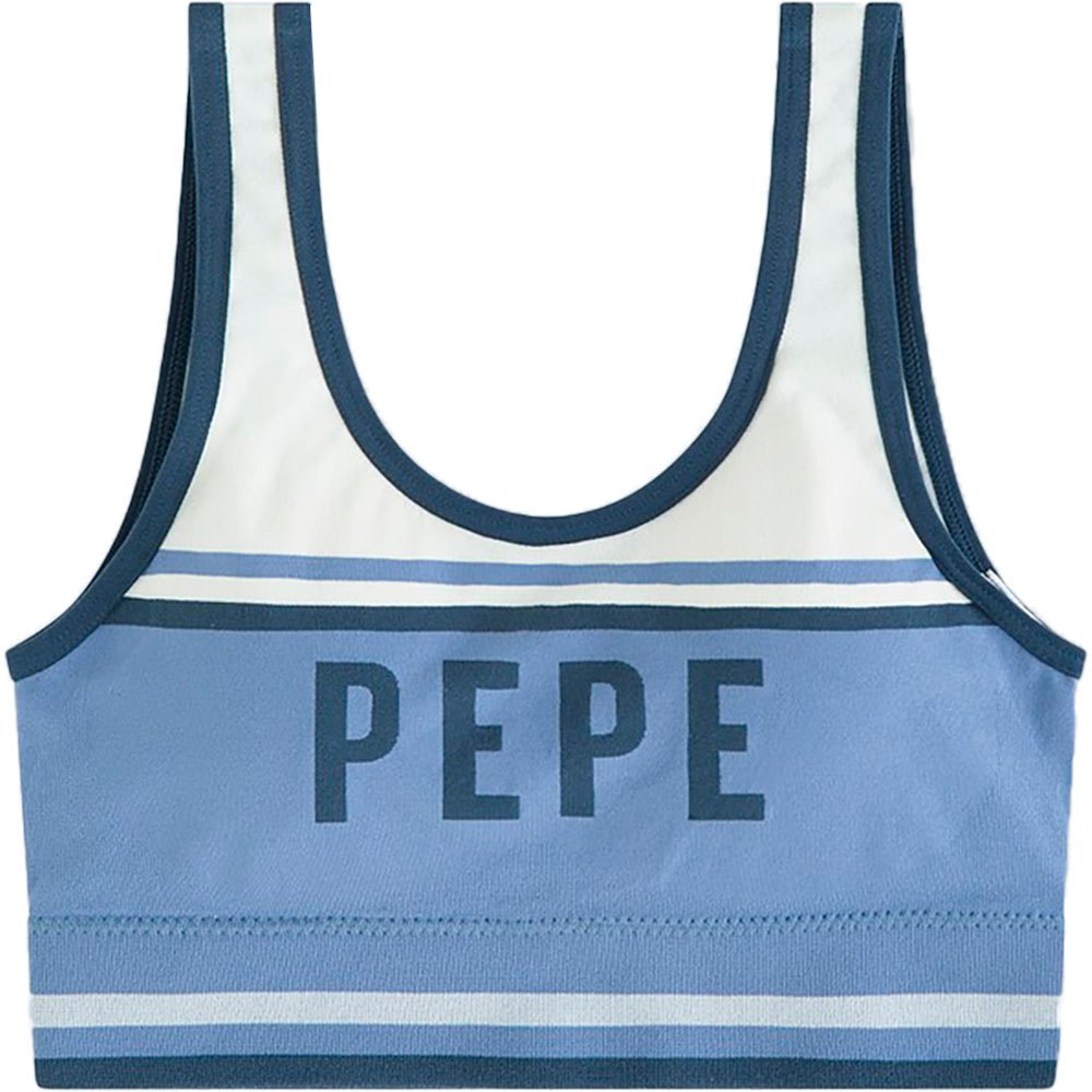 Pepe Jeans – Kerry – Kurzes Bustier in Thames-Blau günstig online kaufen