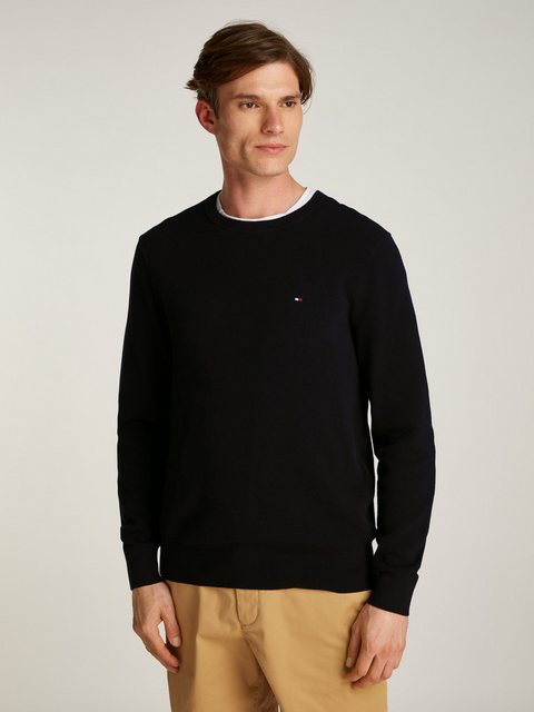 Tommy Hilfiger Rundhalspullover ESSENTIAL STRUCTURE CREW NECK mit feiner St günstig online kaufen