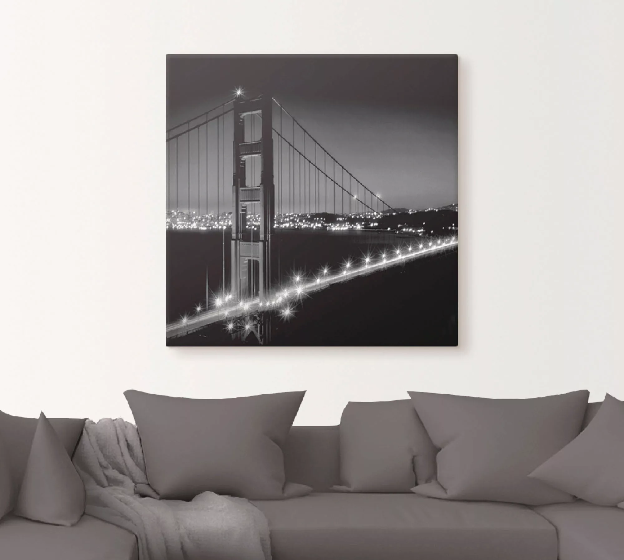 Artland Leinwandbild "Golden Gate Bridge am Abend I", Amerika, (1 St.), auf günstig online kaufen