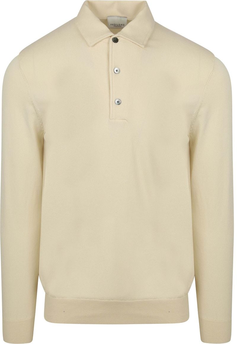 Profuomo Longsleeve Poloshirt Luxury Basic Off White - Größe XL günstig online kaufen