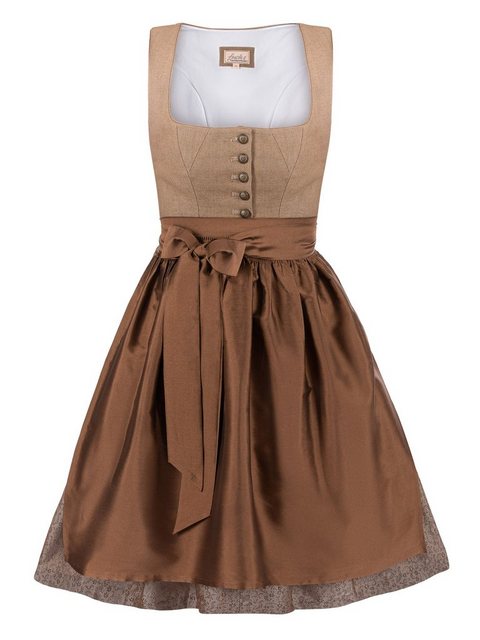 Trachten24.de Dirndl Midi Dirndl Resi braun (2-tlg) Rockteil 65cm günstig online kaufen