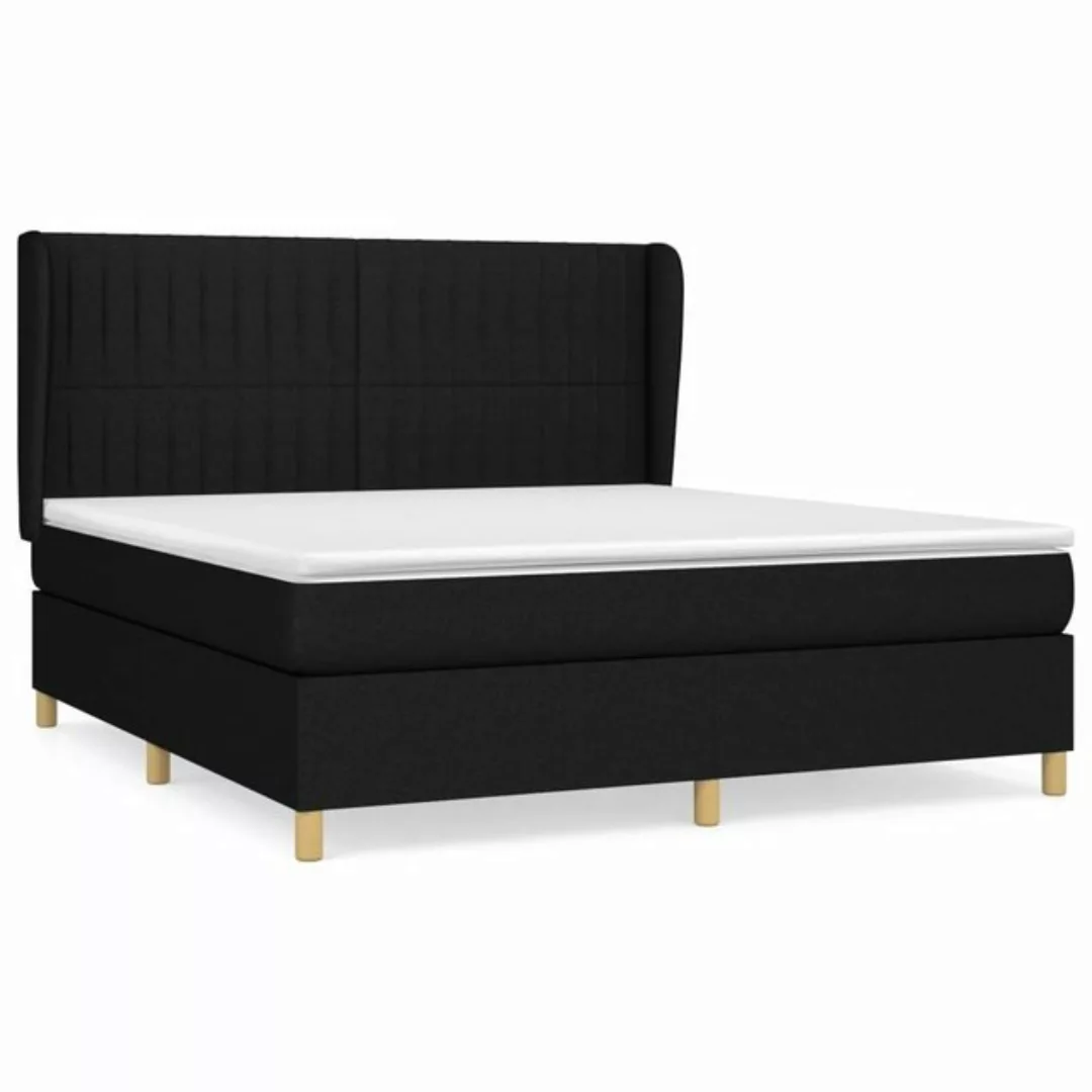 furnicato Bett Boxspringbett mit Matratze Schwarz 180x200 cm Stoff günstig online kaufen