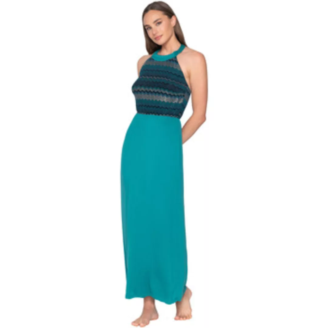 Luna  Kleider Langes Sommer-Nackt-Rücken-Kleid Topaz  Splendida günstig online kaufen