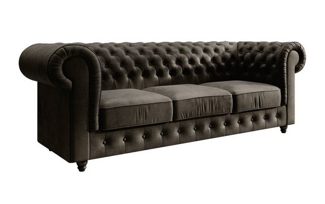 Luxusbetten24 Sofa Chesterfield Sofa Sora, mit Samtbezug günstig online kaufen