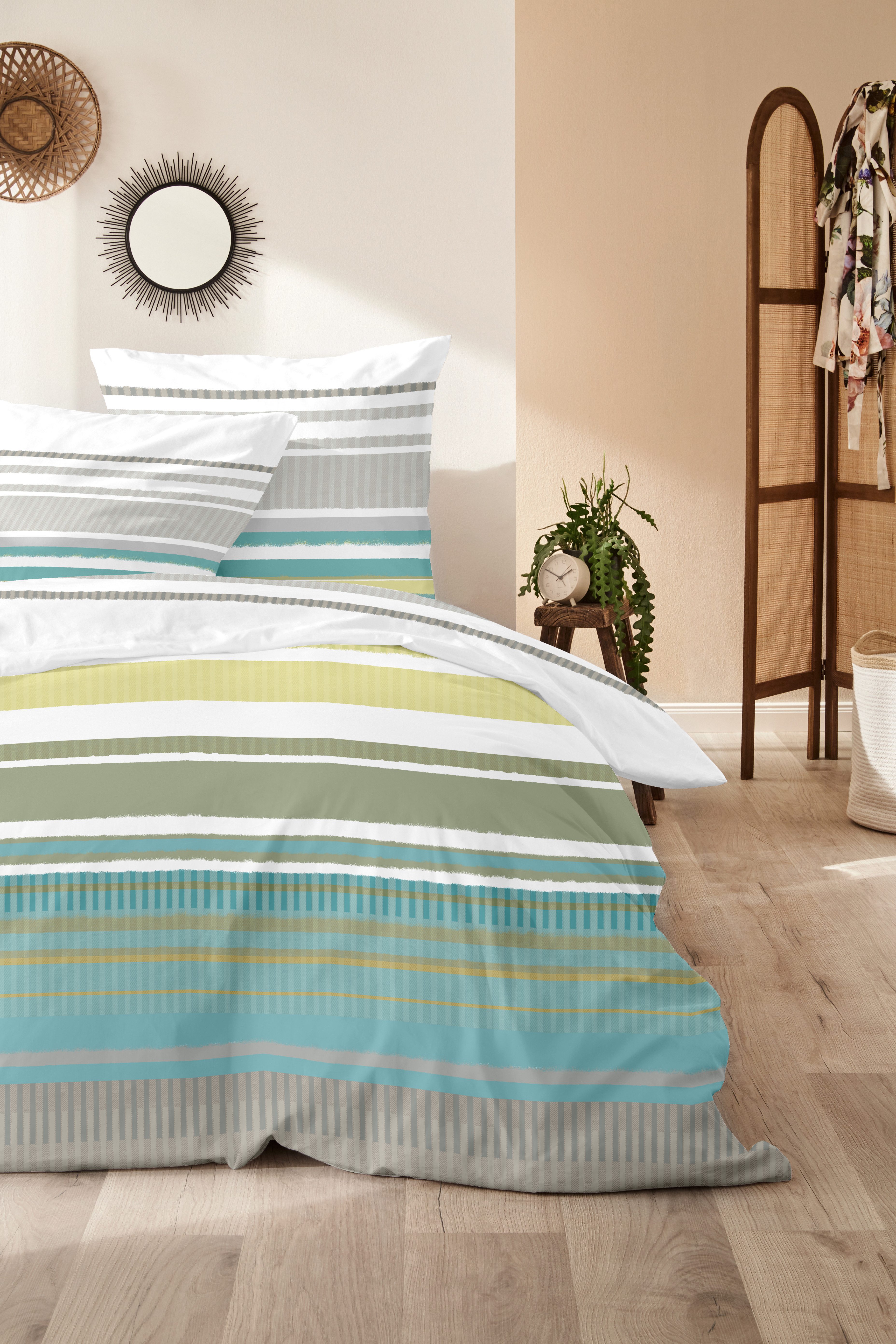 Primera Bettwäsche Perkal-Bettwäsche Summer Stripe, Perkal, günstig online kaufen