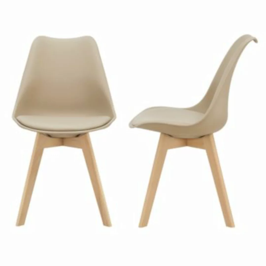 en.casa Polsterstühle Esszimmerstühle 2er Set aus Kunstleder Design Stuhl i günstig online kaufen