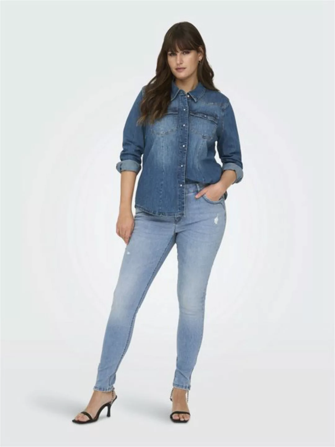 ONLY CARMAKOMA Skinny-fit-Jeans CARKARLA REG ANK SK DNM BJ759 NOOS mit Dest günstig online kaufen