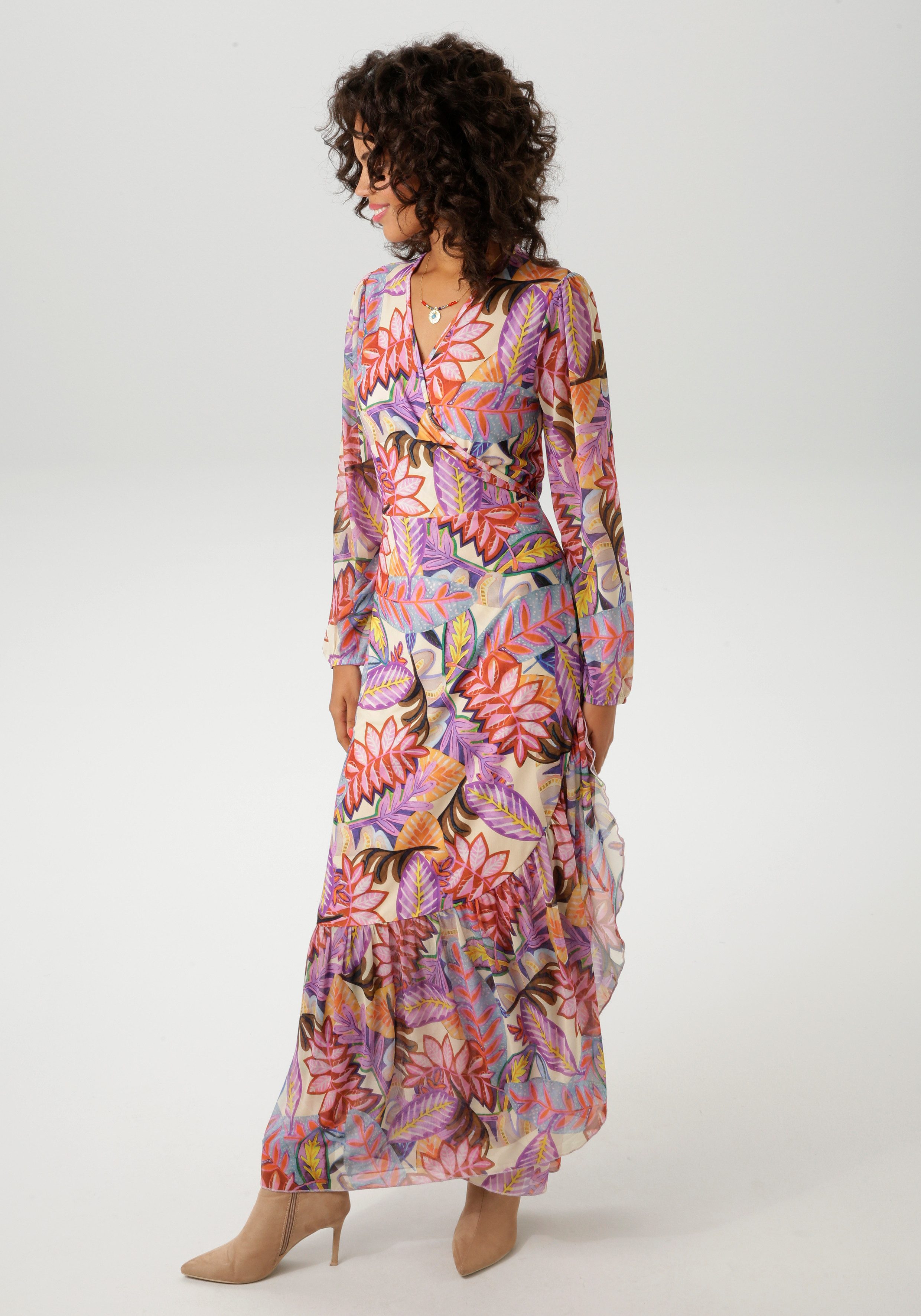 Aniston CASUAL Wickelkleid mit farbenfrohen, großflächigen günstig online kaufen