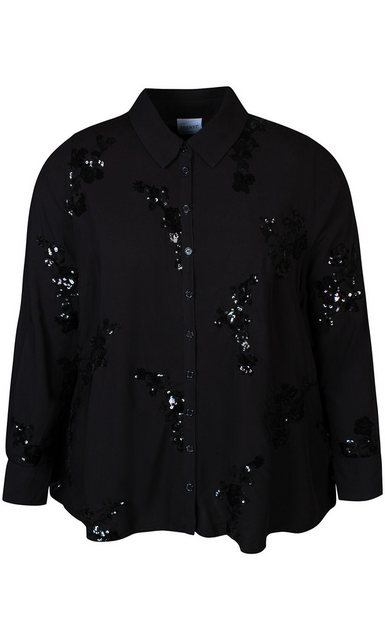 Zhenzi Longbluse Dusa Shirt schwarz Pailletten günstig online kaufen