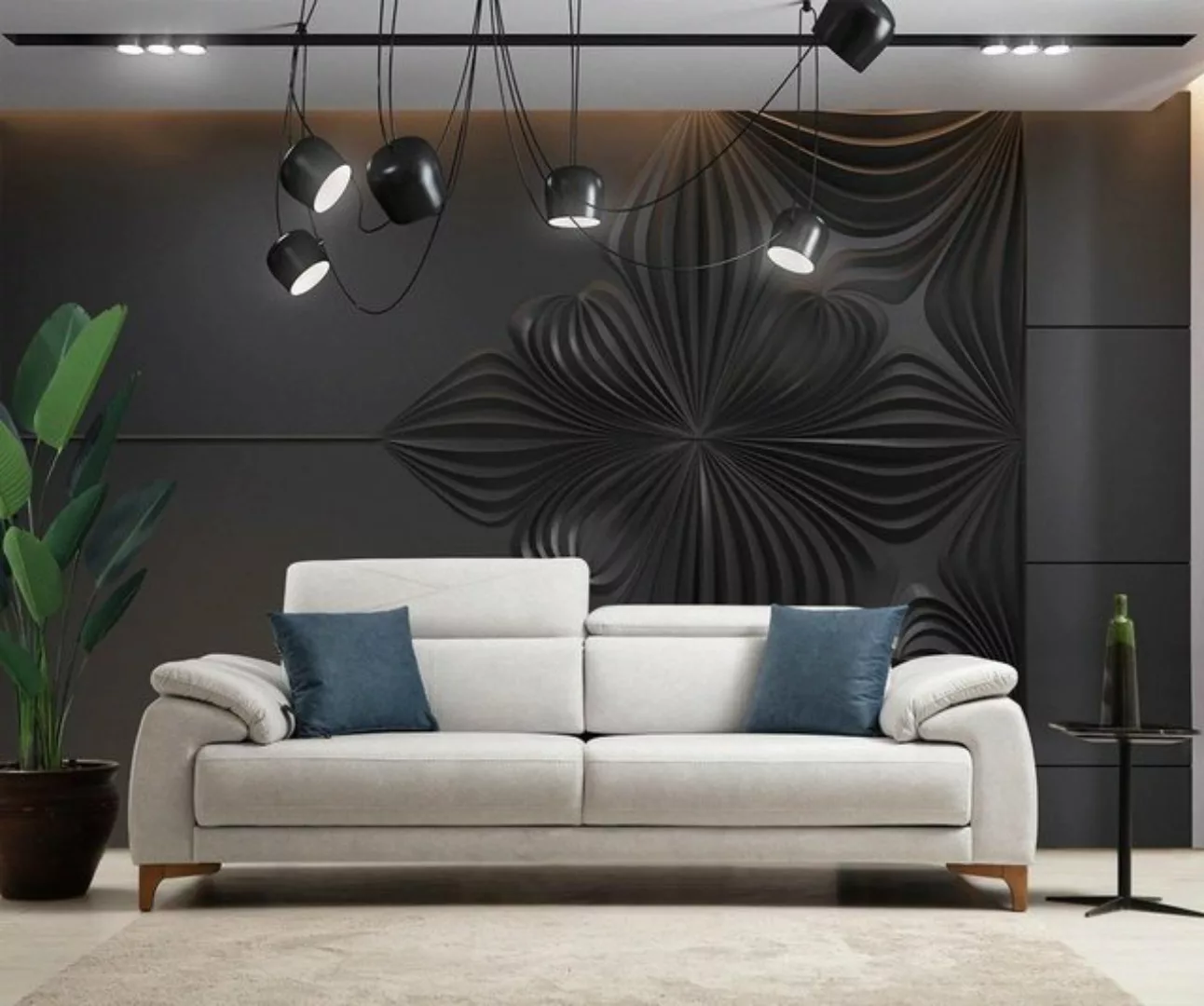 JVmoebel 3-Sitzer Grau Sofa Wohnzimmer Luxus Polstersofa Design Modern Möbe günstig online kaufen