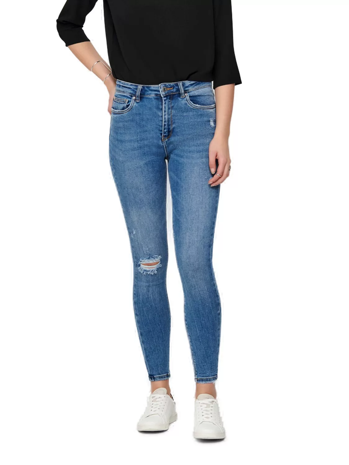 Only Damen Jeans ONLMILA HW SK ANK DNM BJ139944 - Skinny Fit - Blau - Mediu günstig online kaufen