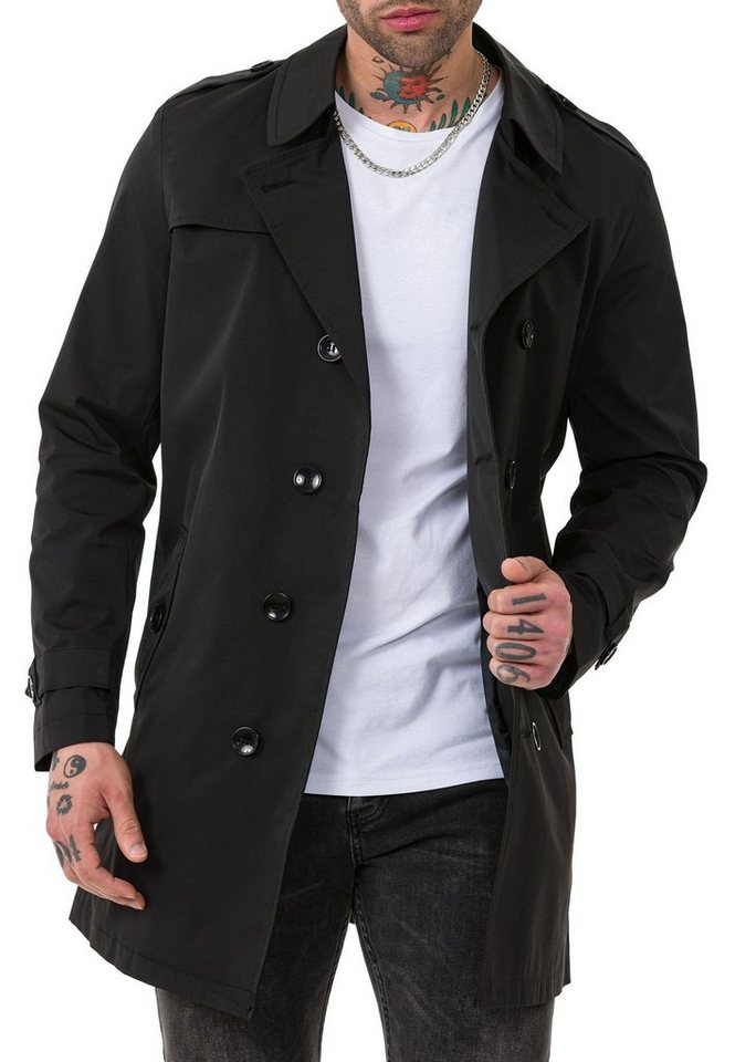 RedBridge Trenchcoat mit Gürtel und doppelreihigem Design Casual Doppelreih günstig online kaufen