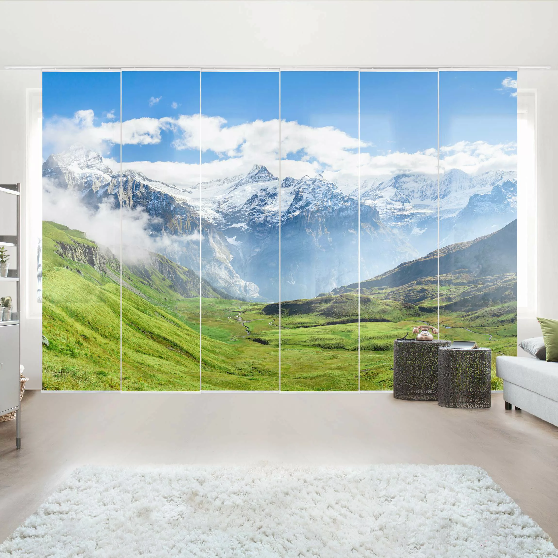 Schiebegardine Schweizer Alpenpanorama günstig online kaufen