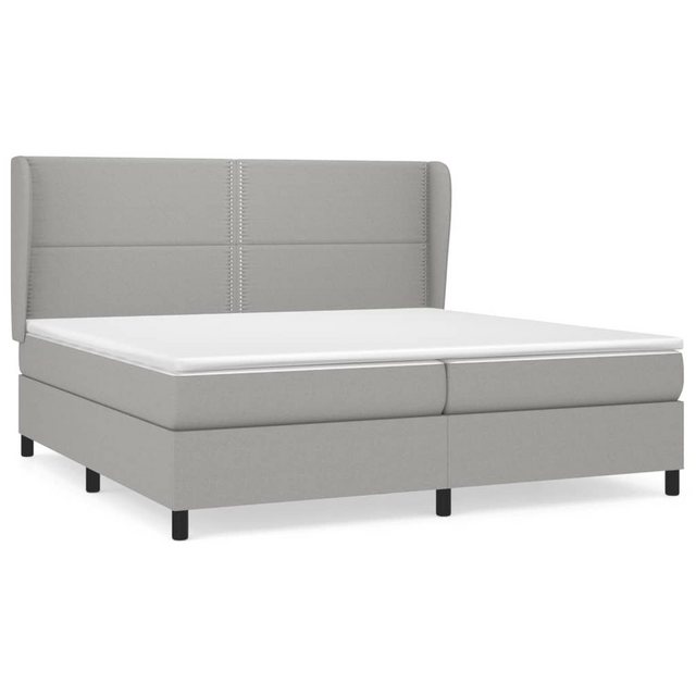 vidaXL Bettgestell Boxspringbett mit Matratze Hellgrau 200x200 cm Stoff Bet günstig online kaufen