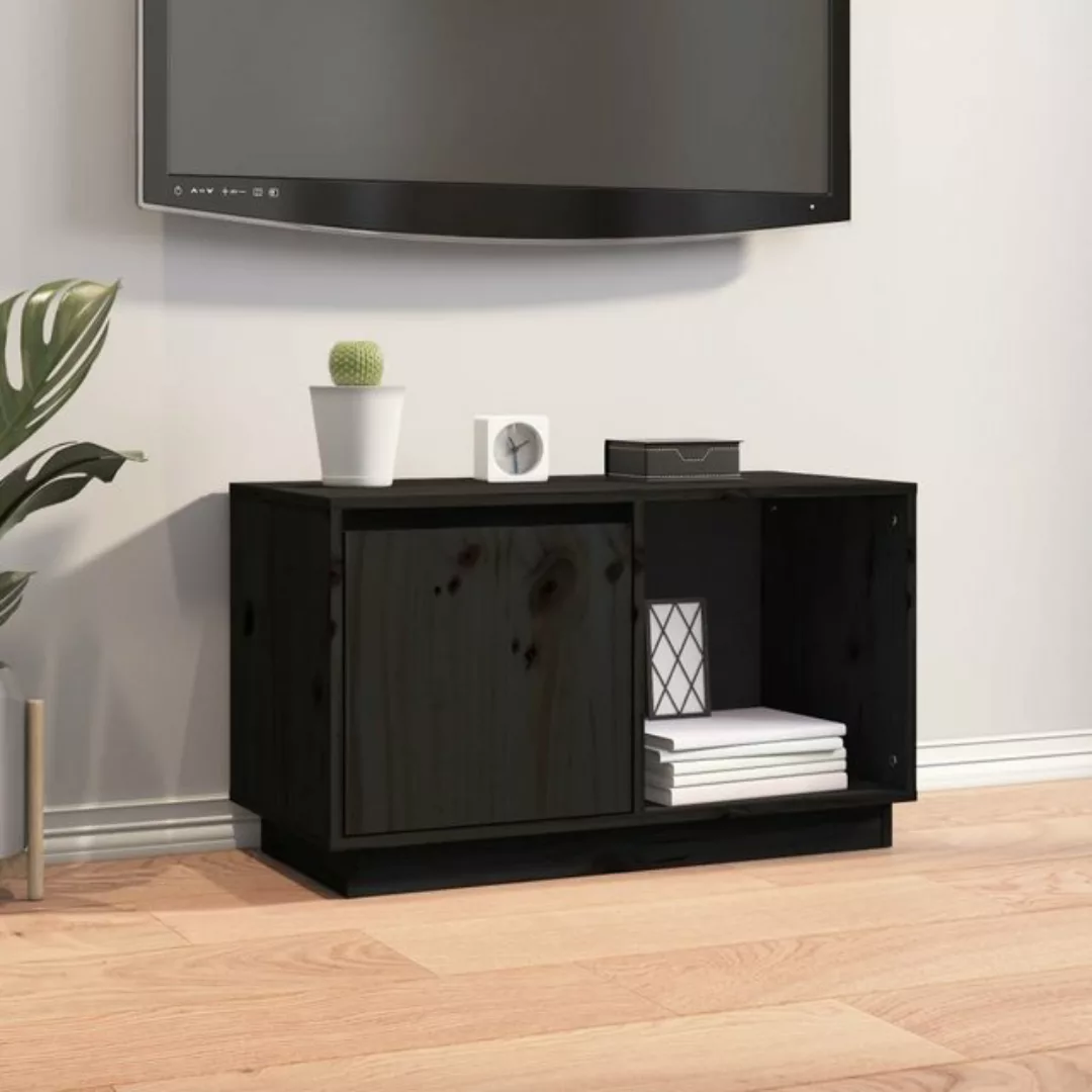 vidaXL TV-Schrank TV-Schrank Schwarz 74x35x44 cm Massivholz Kiefer Sideboar günstig online kaufen