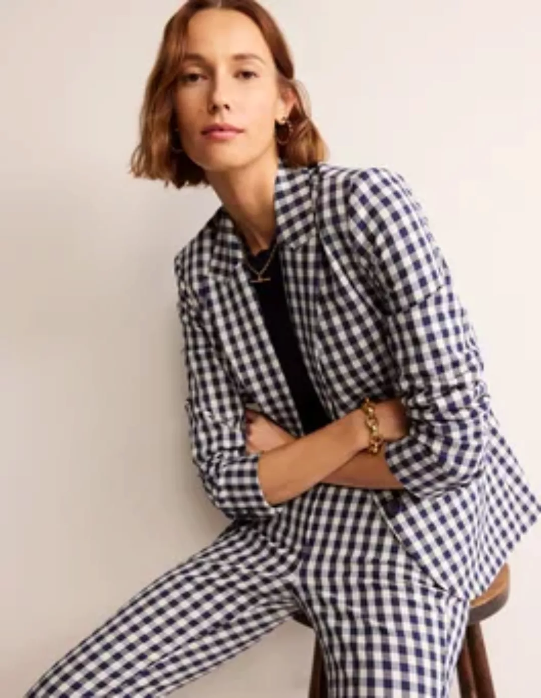 Marylebone Bi-Stretch-Blazer Damen Boden, Karo günstig online kaufen