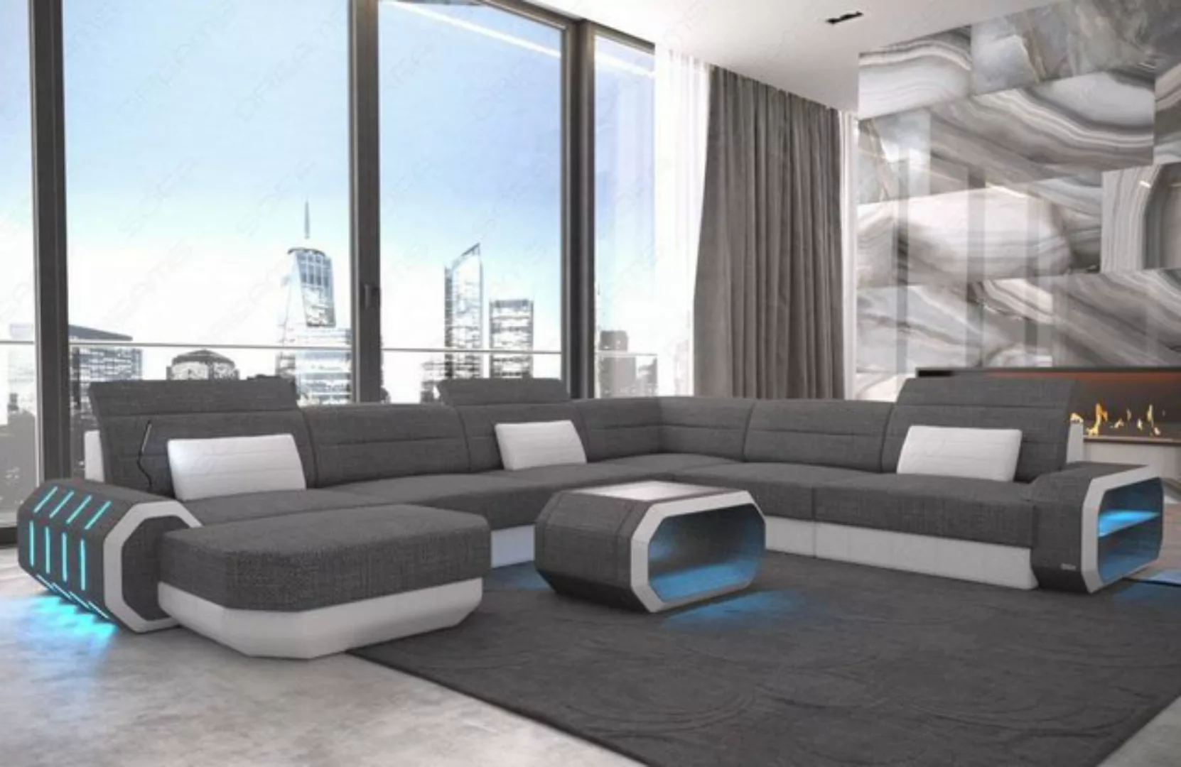 Sofa Dreams Wohnlandschaft Design Polster Stoffsofa Roma XXL H Strukturstof günstig online kaufen