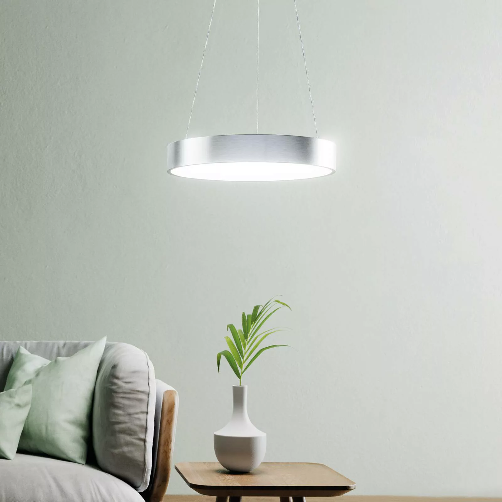 Ledvance Pendelleuchte Sun@Home Smart+ Rund Hängend Silber Ø 45 cm günstig online kaufen