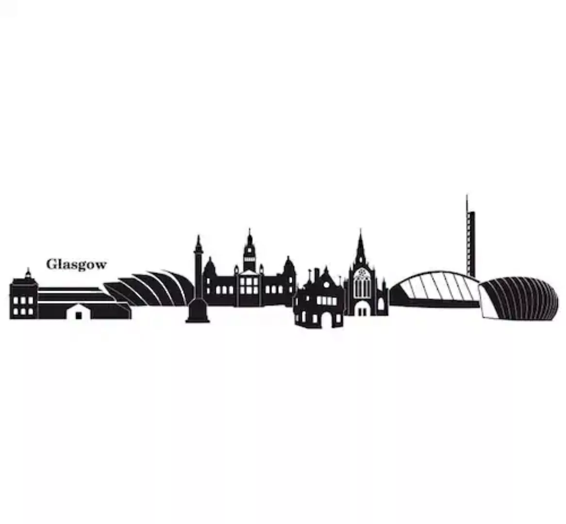 Wall-Art Wandtattoo »XXL Stadt Skyline Glasgow 120cm«, (1 St.), selbstklebe günstig online kaufen