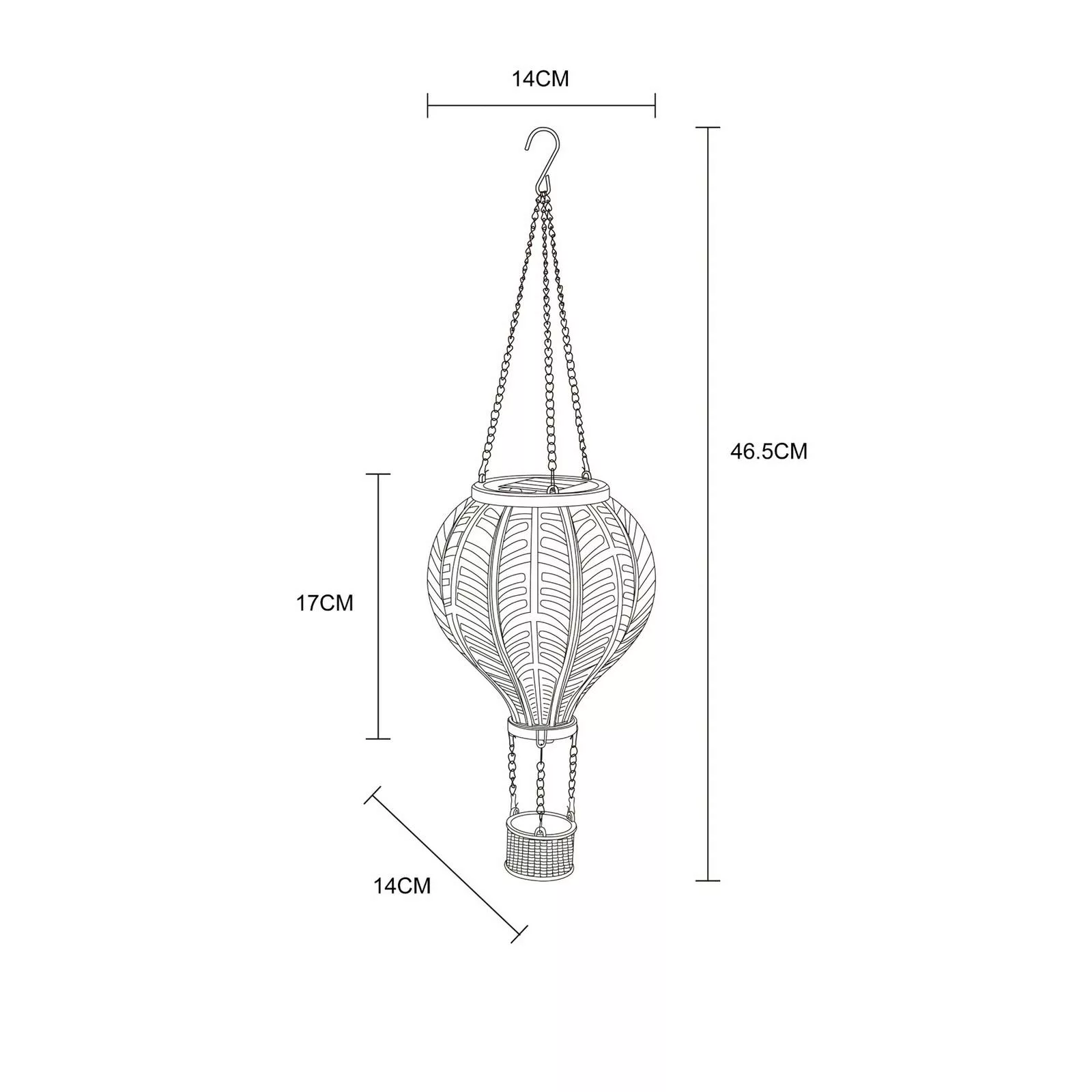 LED-Solarleuchte 36136B Heißluftballon, bunt, Kunststoff günstig online kaufen