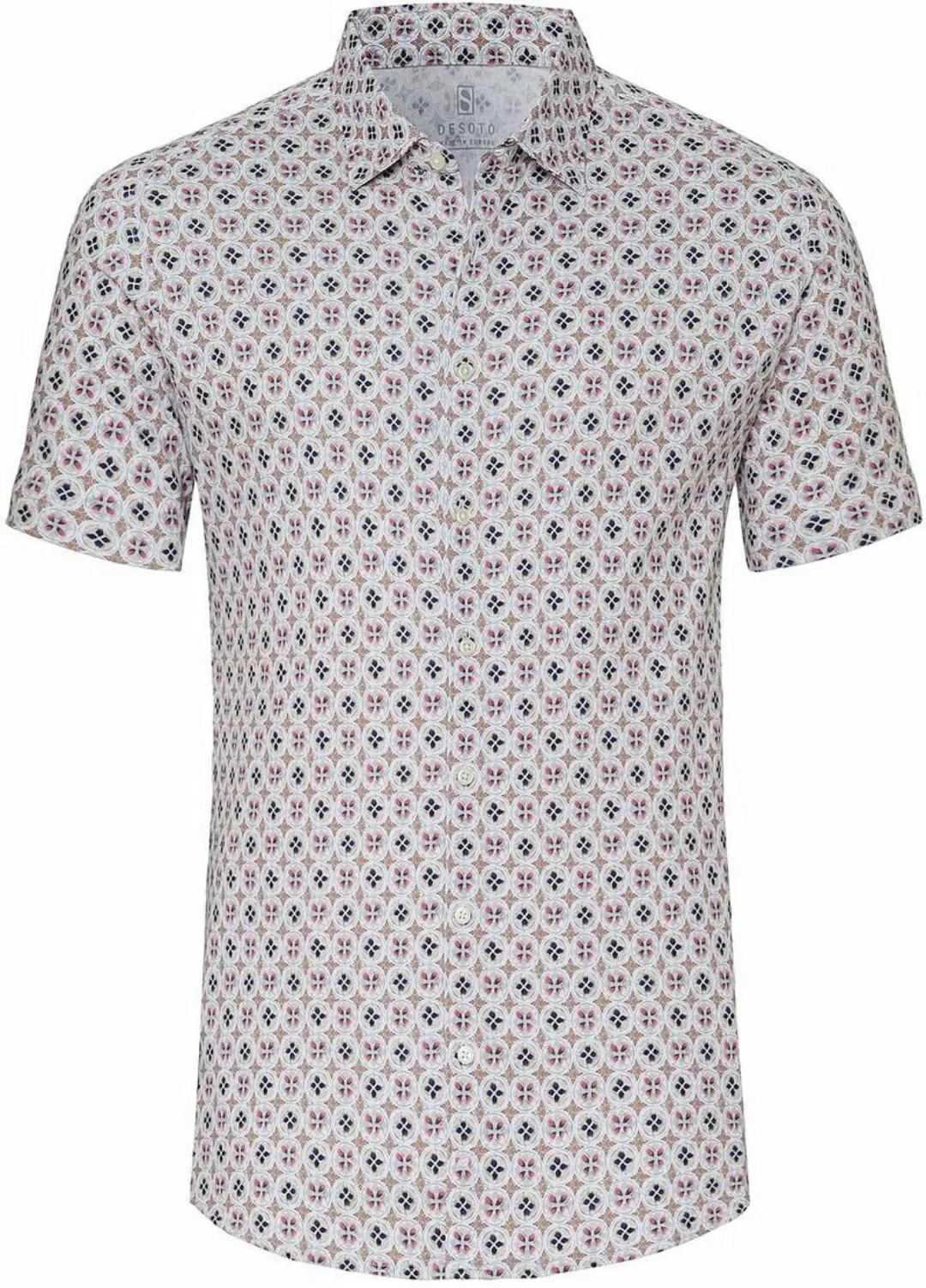 Desoto Short Sleeve Jersey Hemd Druck Beige - Größe XXL günstig online kaufen