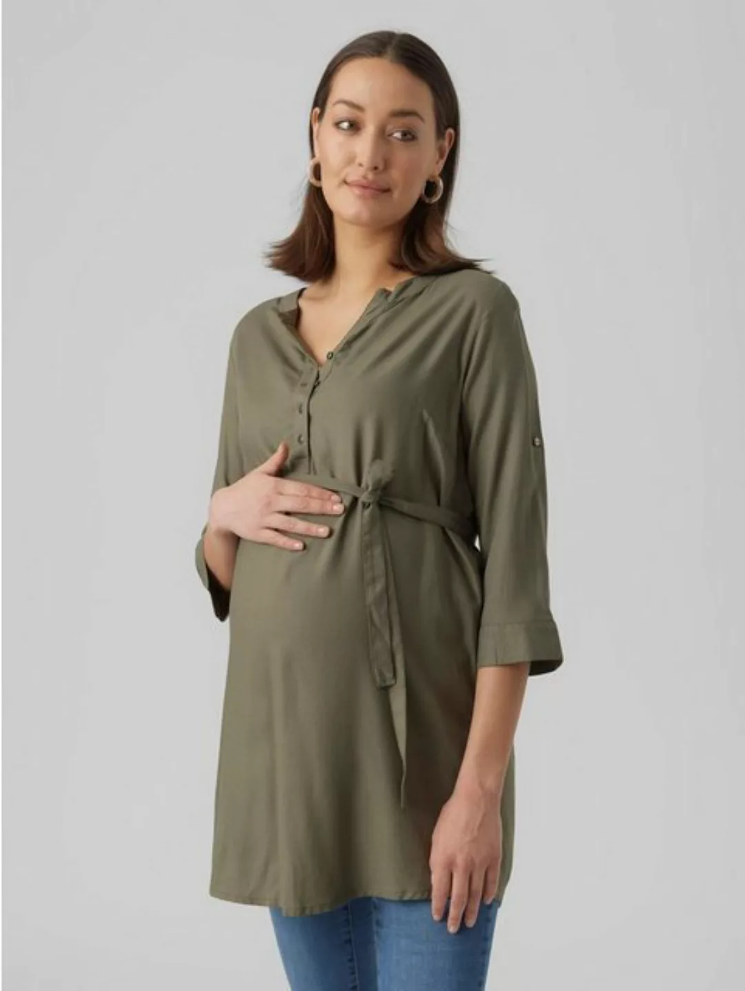 Mamalicious Blusenshirt Umstandstunika Shirt (1-tlg) 3113 in Olive günstig online kaufen