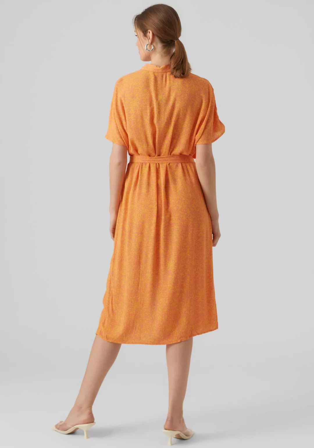 Vero Moda Hemdblusenkleid VMMENNY SS CALF SHIRT DRESS WVN GA günstig online kaufen