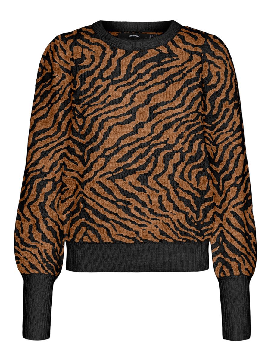 VERO MODA Jaquard Knitted Pullover Damen Schwarz günstig online kaufen