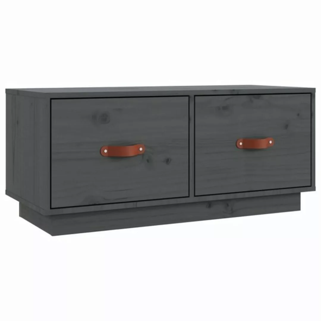 furnicato TV-Schrank Grau 80x34x35 cm Massivholz Kiefer (1-St) günstig online kaufen