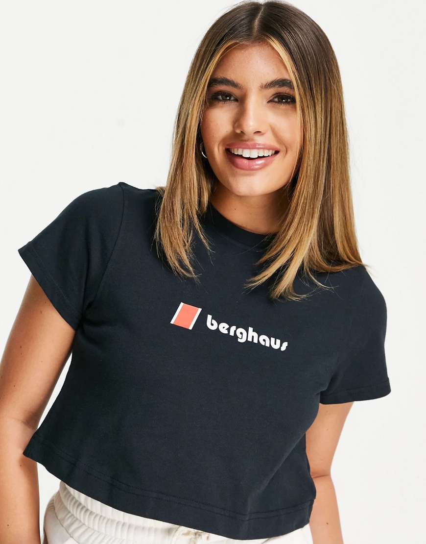 Berghaus – T-Shirt mit kurzem Schnitt in Schwarz günstig online kaufen