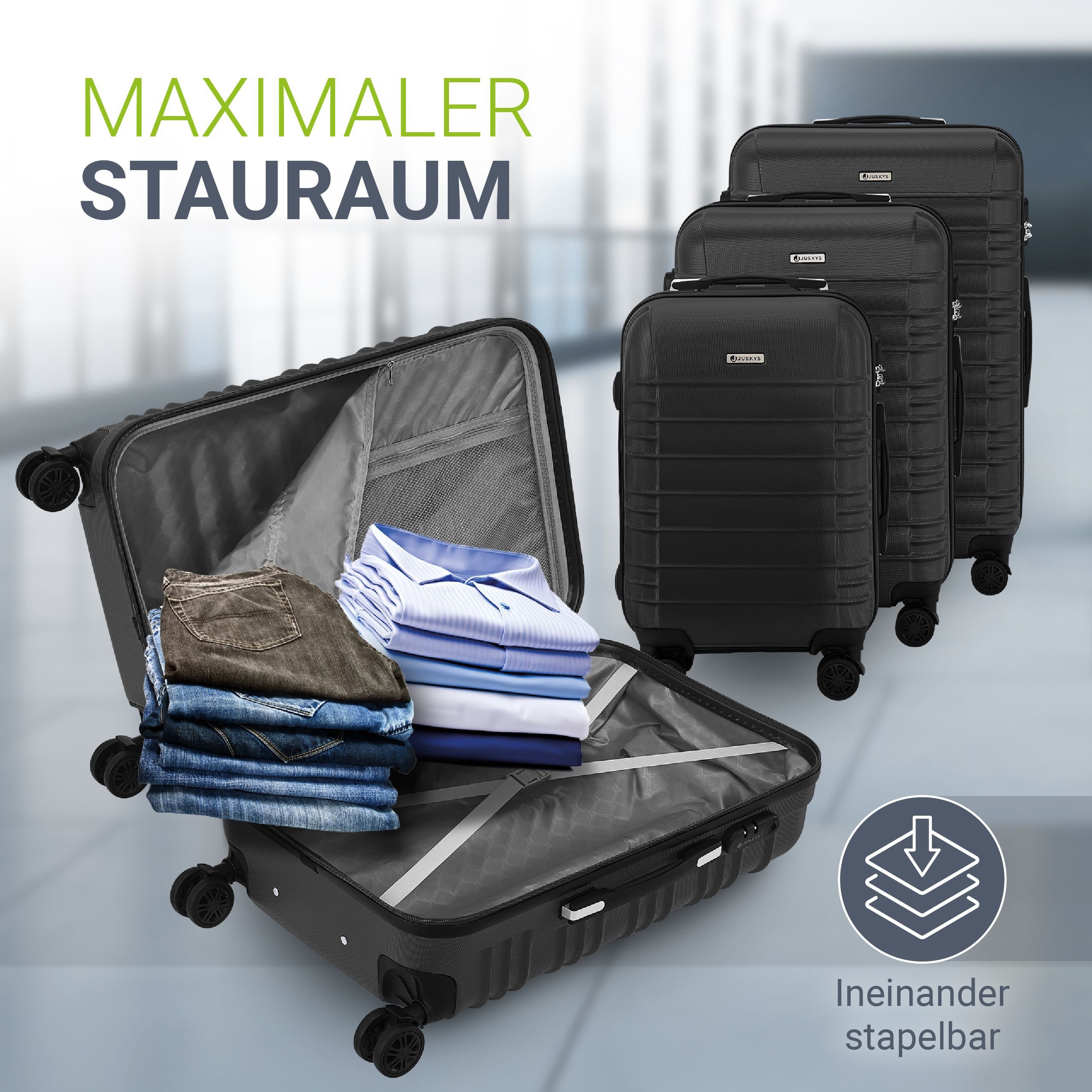 Juskys Trolleyset Rom, 4 Rollen, (3 günstig online kaufen