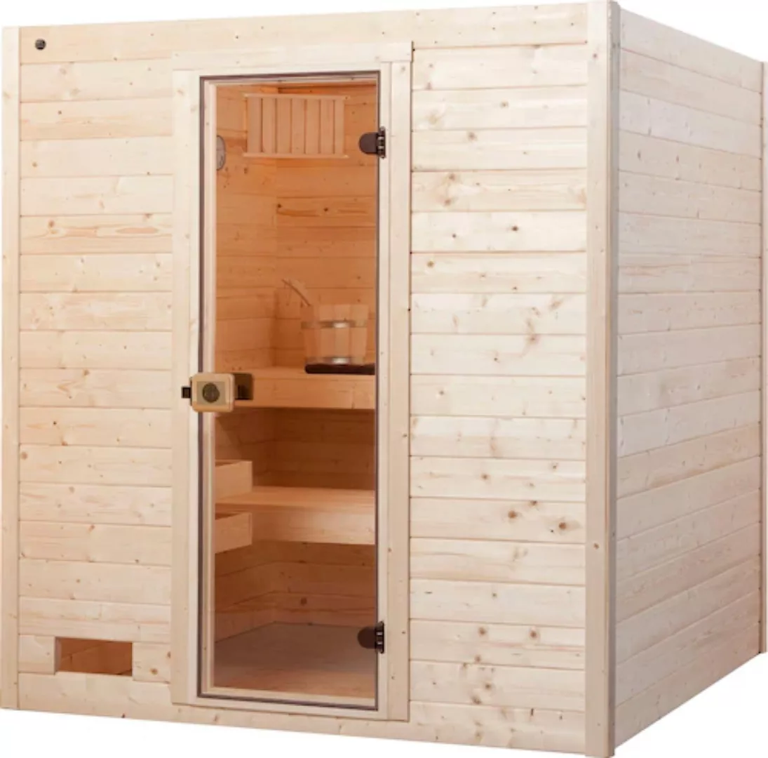 Weka Massivholz-Sauna Valida 3 Sparset 9 kW K integ. Steuerung Glastür günstig online kaufen