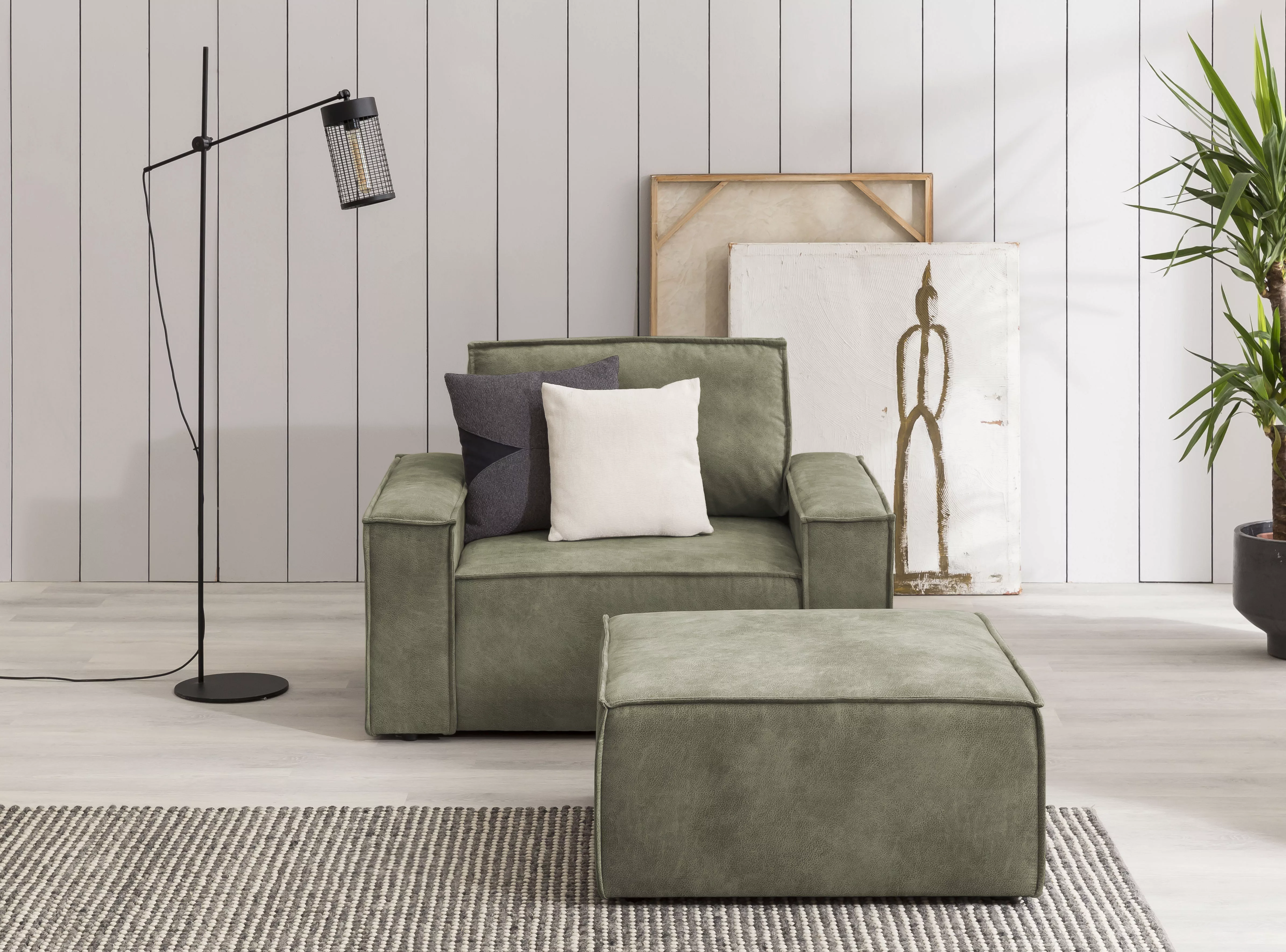 Home affaire Sessel "SHERWOOD", Loveseat und Hocker im Set, passend zur Pol günstig online kaufen