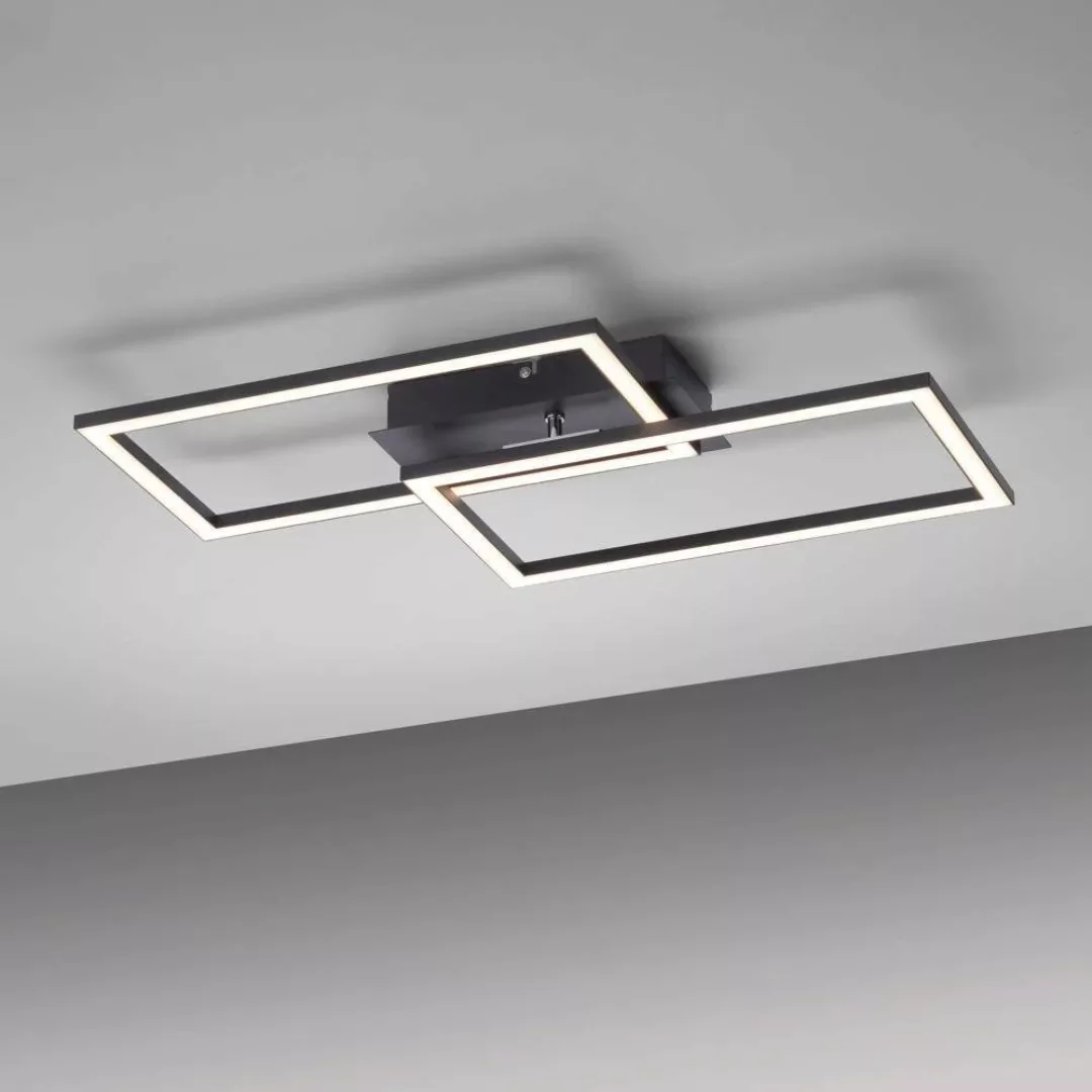 LED Deckenleuchte Iven in Schwarz 2x 18W 4200lm günstig online kaufen