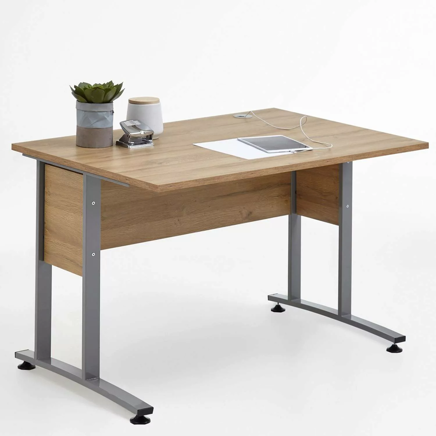 Büro-Schreibtisch 120cm COLUMBUS-10 in Alteiche Nb. - B x H x T ca.: 120 x günstig online kaufen