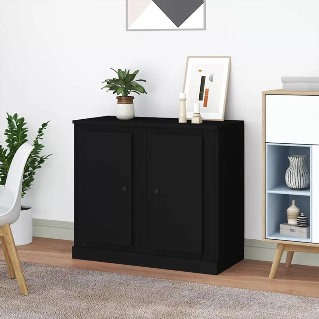 Vidaxl Sideboards 2 Stk. Schwarz 37,5x35,5x67,5 Cm Holzwerkstoff günstig online kaufen