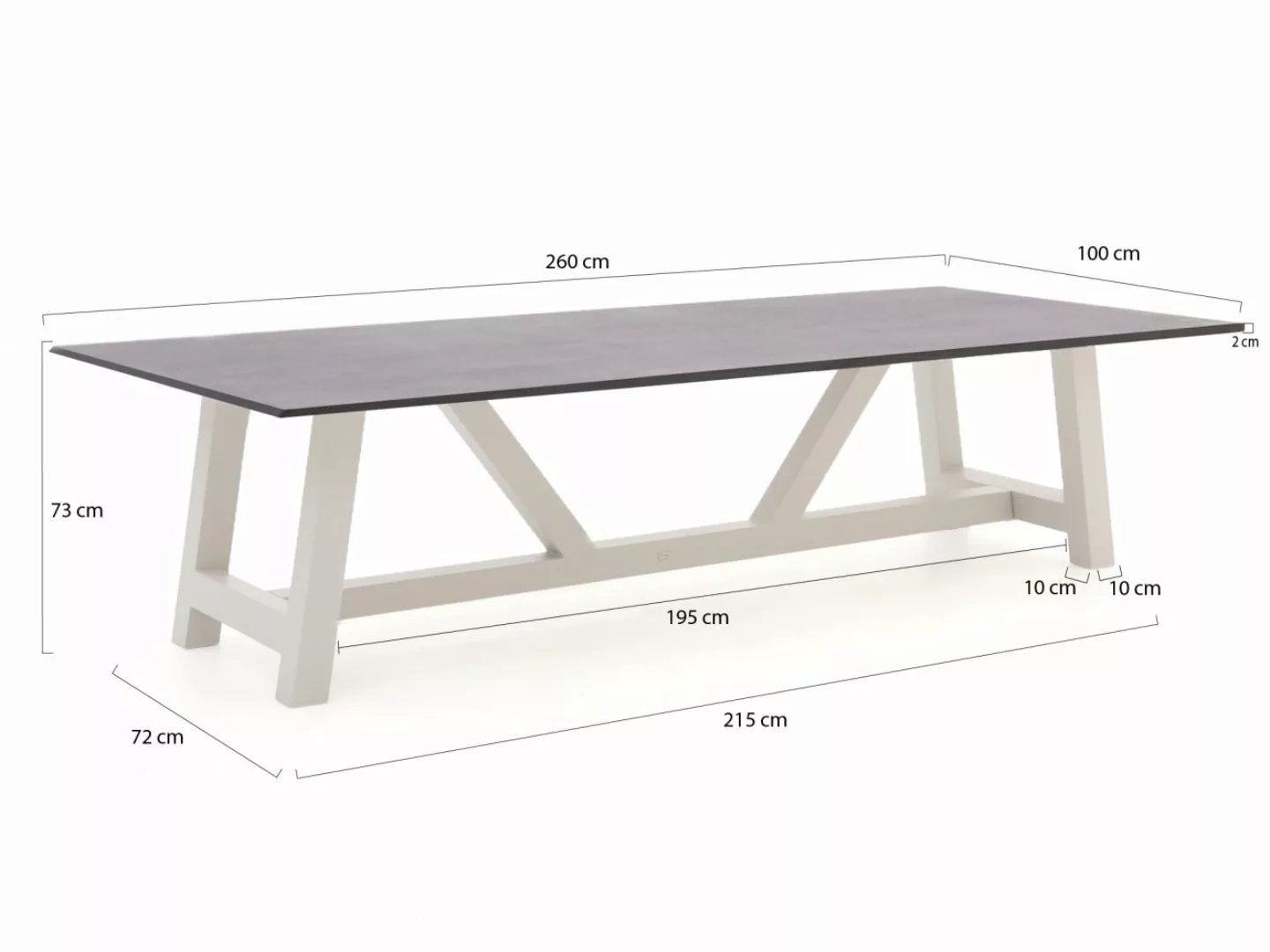 Bellagio Bresimo Gartentisch 260x100 cm günstig online kaufen