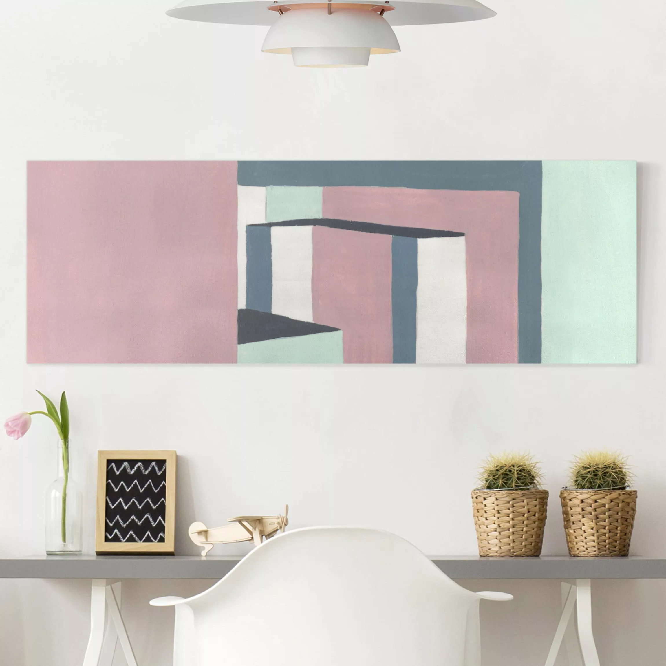 Leinwandbild Abstrakt - Panorama Schatten der Wände III günstig online kaufen