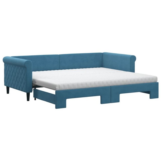 vidaXL Gästebett Gästebett Tagesbett Ausziehbar mit Matratzen Blau 90x200 c günstig online kaufen