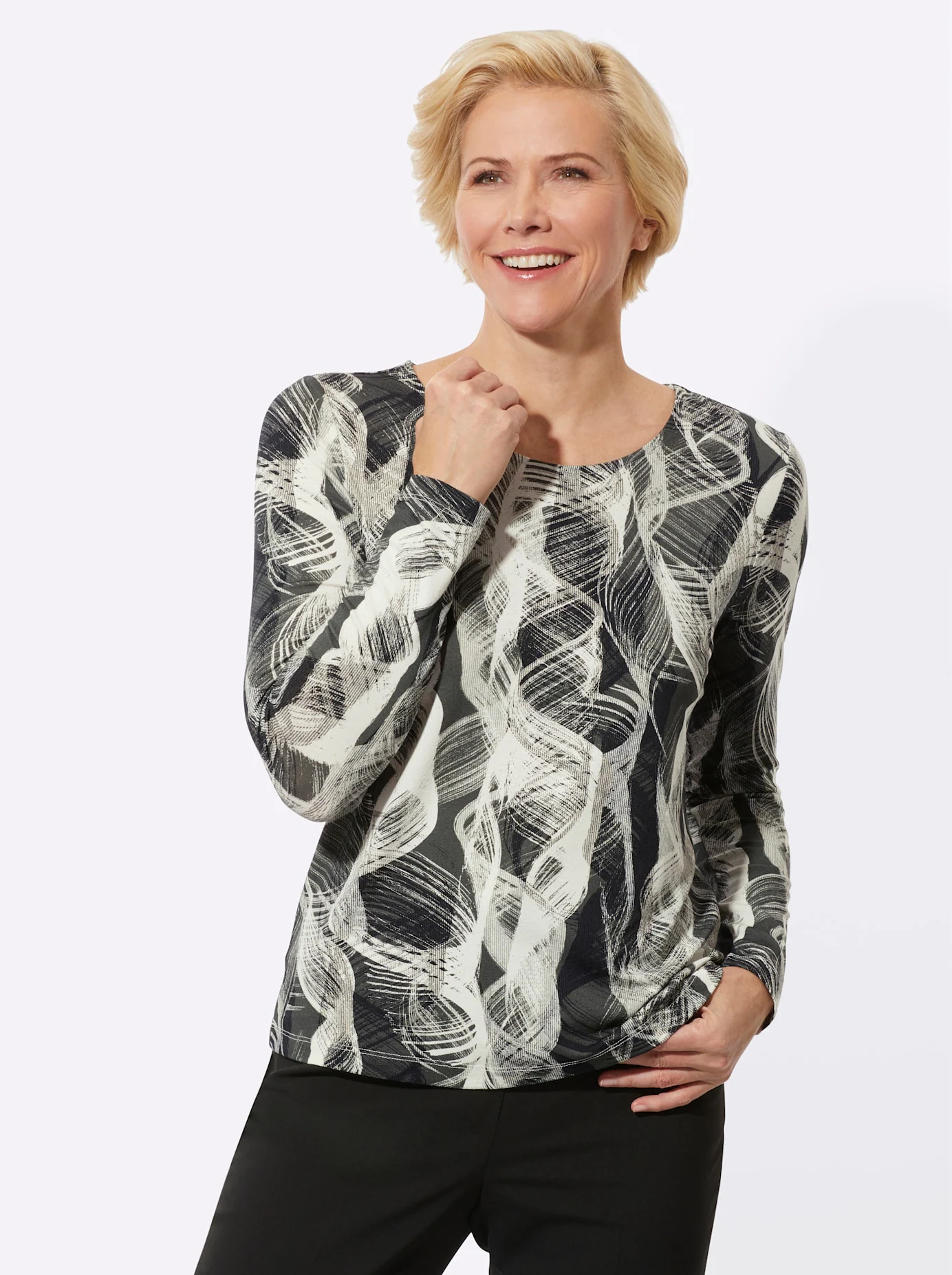 Classic Langarmshirt "Rundhals-Shirt", (1 tlg.) günstig online kaufen
