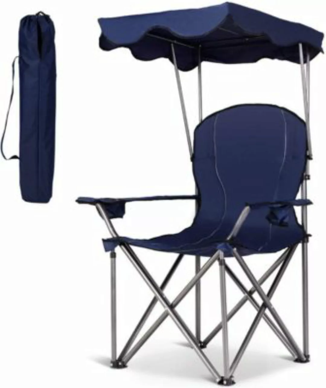 COSTWAY® Campingstuhl mit Sonnendach blau günstig online kaufen