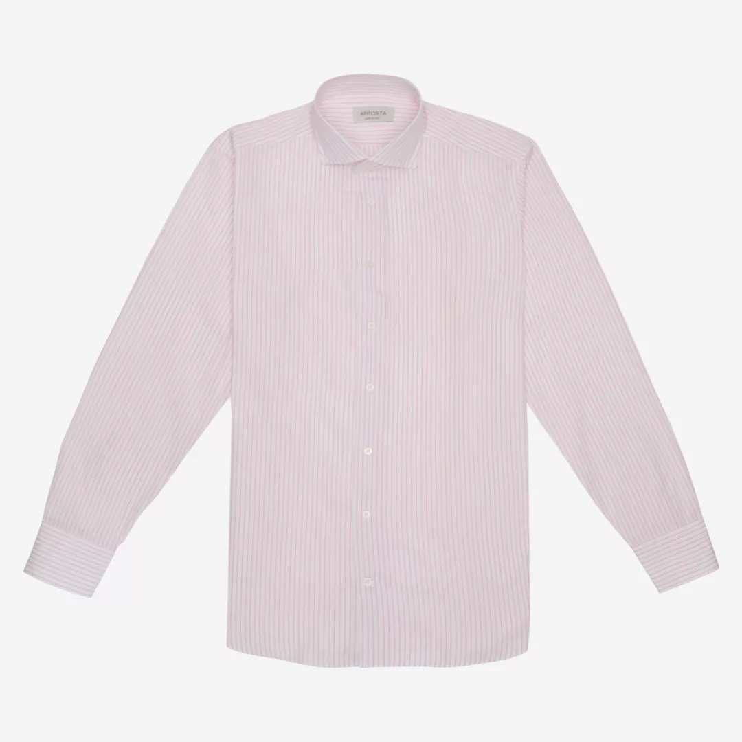 Hemd  streifen  rosa 100% reine baumwolle leinwandbindung doppelt gezwirnt, günstig online kaufen