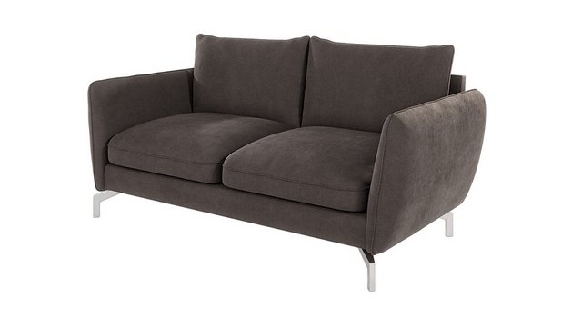 S-Style Möbel 2-Sitzer Modernes Sofa Benita mit Silber Metall Füßen, mit We günstig online kaufen