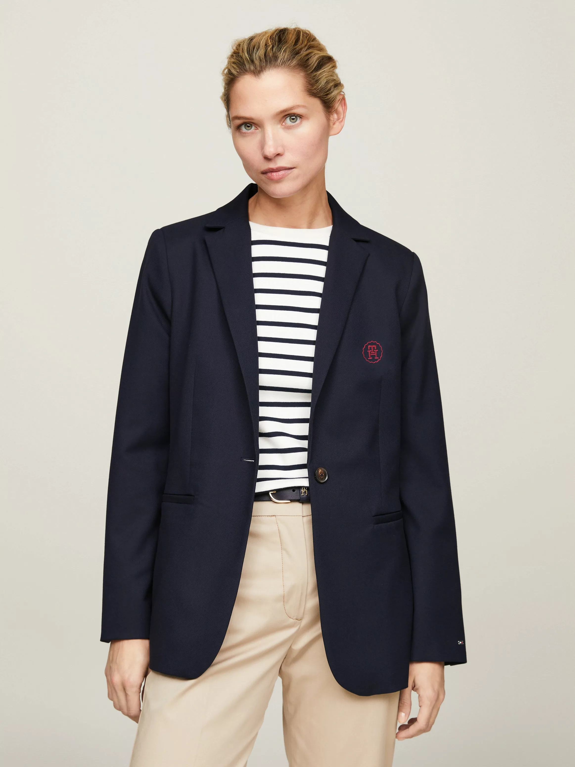 Tommy Hilfiger Longblazer SMD CORE REGULAR SB BLAZER mit Logostickerei günstig online kaufen