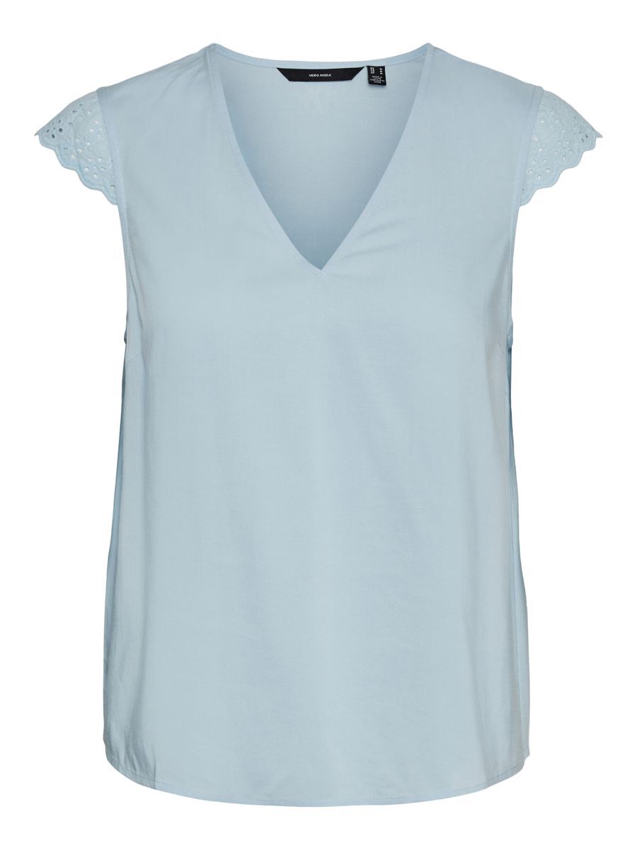 VERO MODA Spitzen- Bluse Ohne Ärmel Damen Blau günstig online kaufen