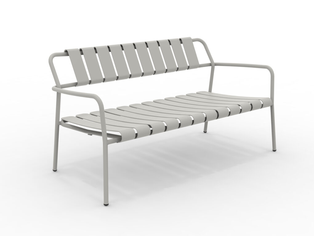 Verdea 2-Sitzer Gartenbank aus Aluminium hellgrau günstig online kaufen