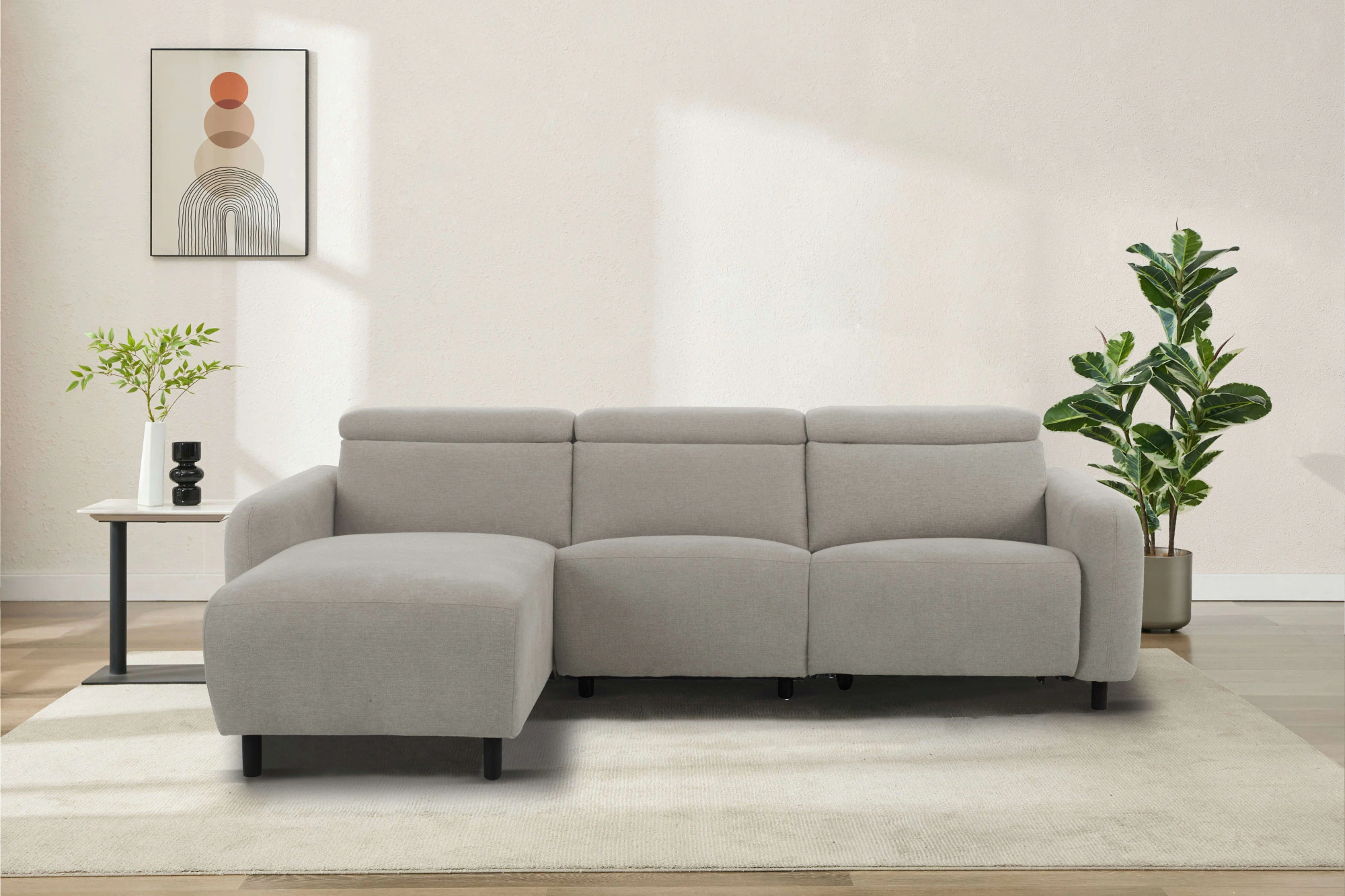 Home affaire Ecksofa "SKAANE Struktur, L-Form, 274 cm, manuelle u. elektris günstig online kaufen