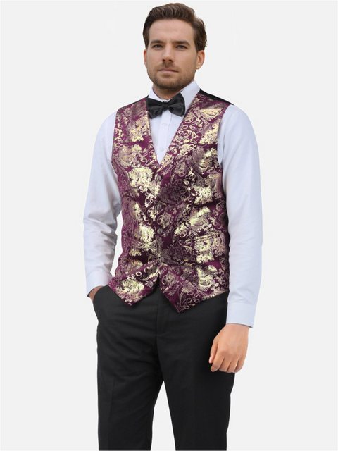 Allthemen Anzugweste Elegante Jacquard Anzugweste für Hochzeit und Party günstig online kaufen