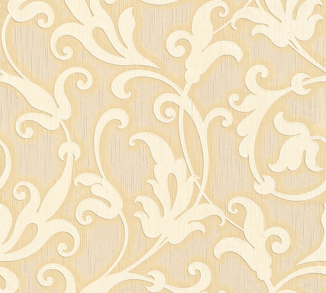 Bricoflor Creme Gold Vlies Textiltapete Ranken Vliestapete Elegant für Essz günstig online kaufen